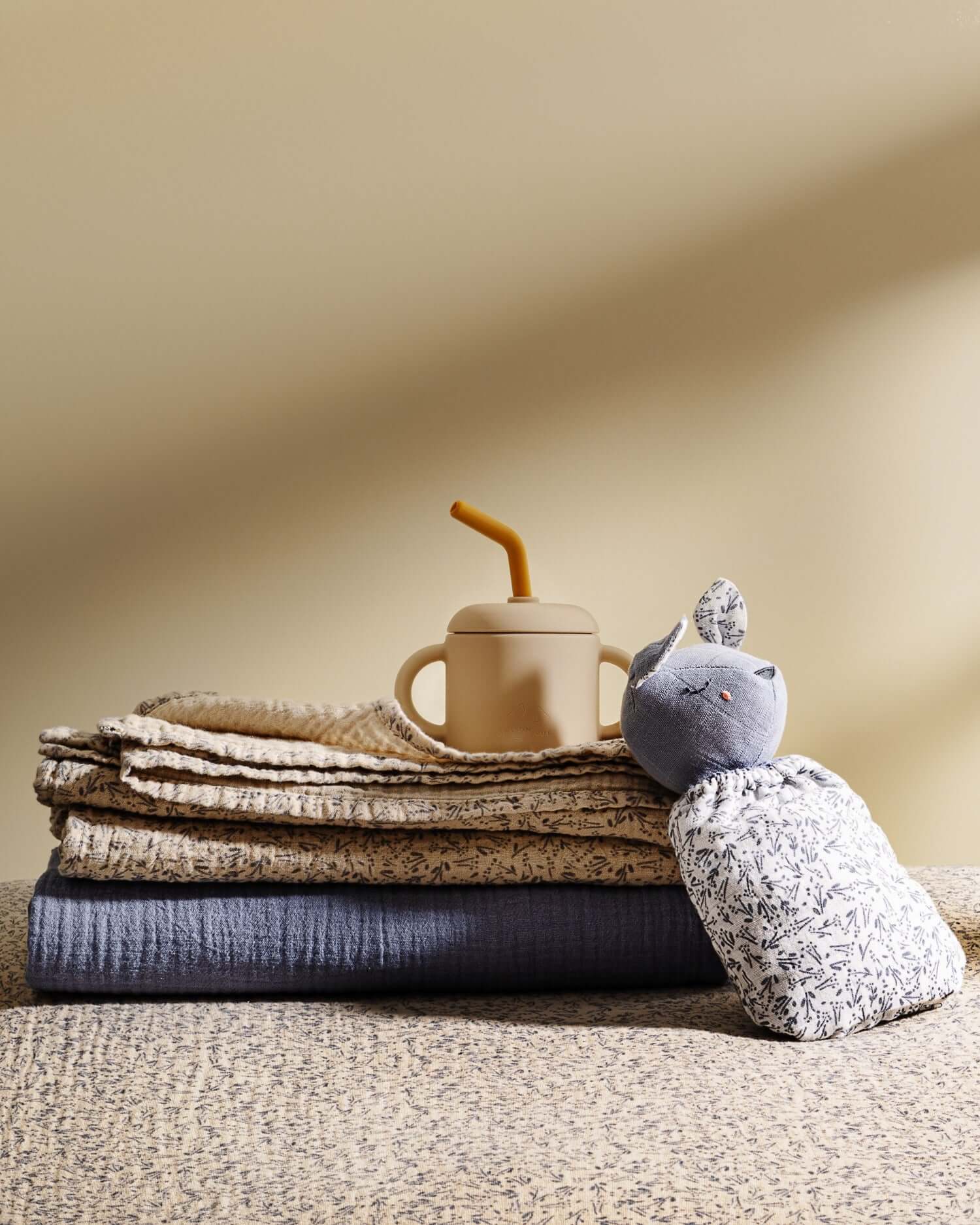 Pocket Pals organic cotton squirrel lovey comforter with fern print pouch, soft baby comfort blanket gift for new baby