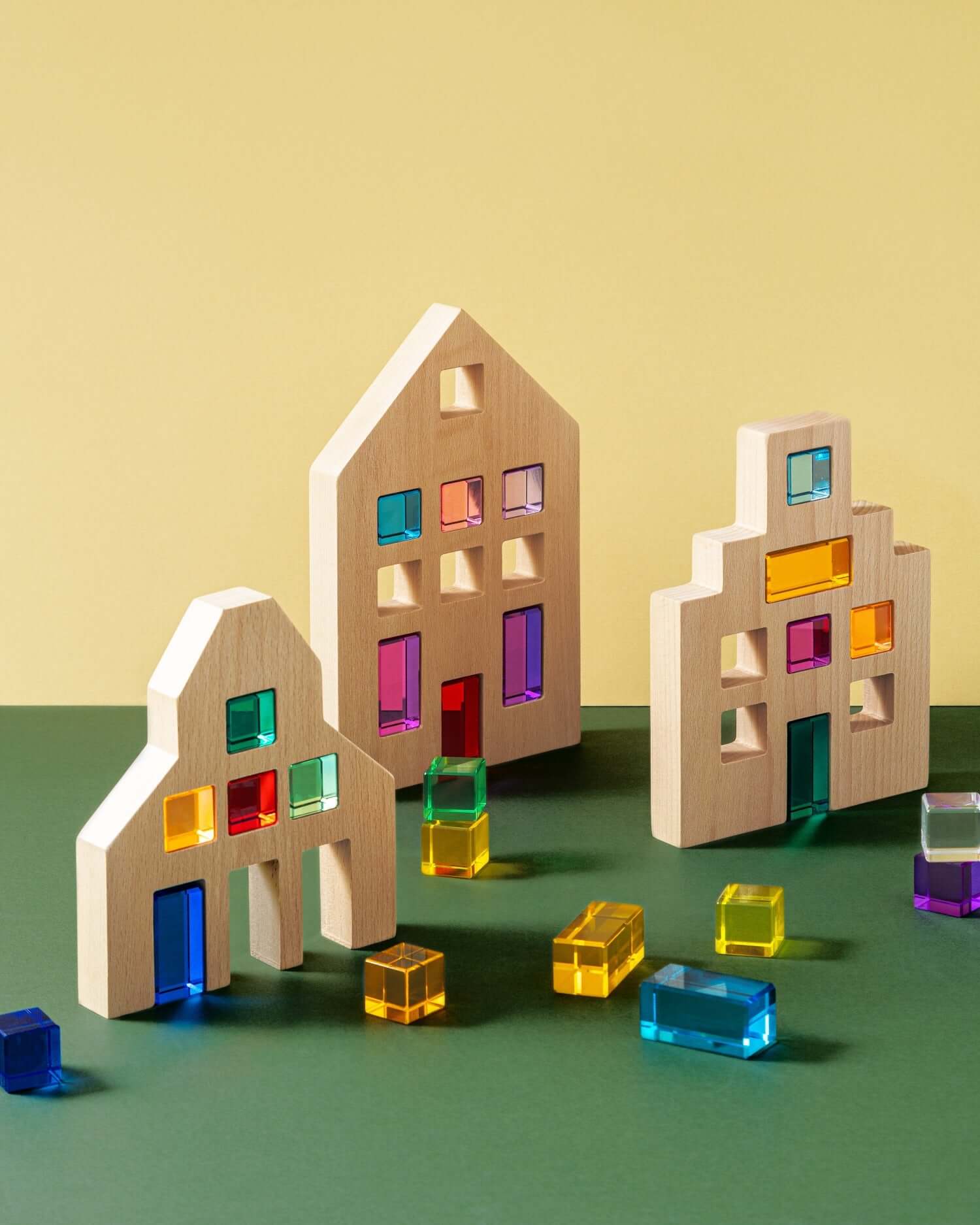 riley wooden city blocks and lucent gems