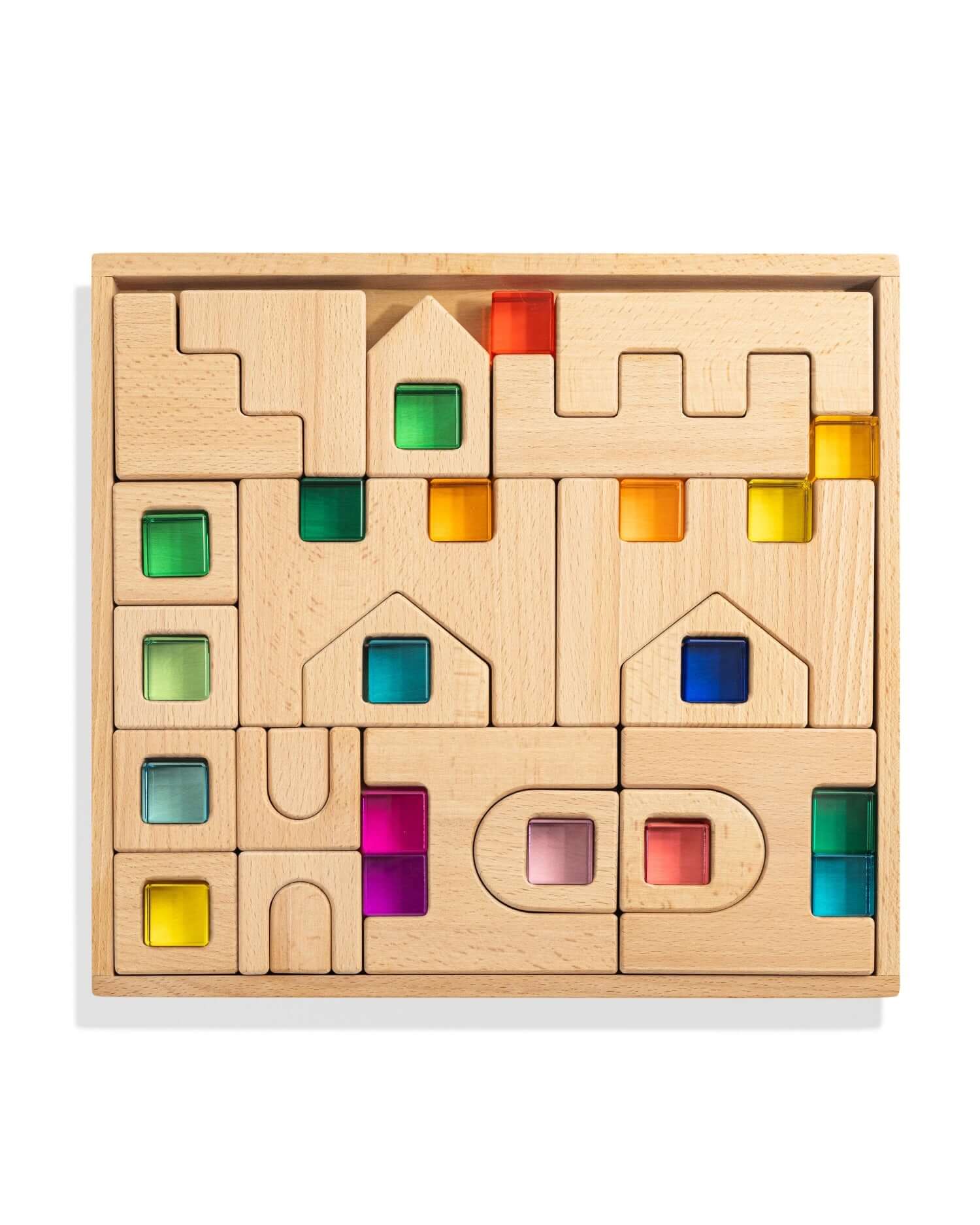 barca architectural wooden blocks with lucite gems