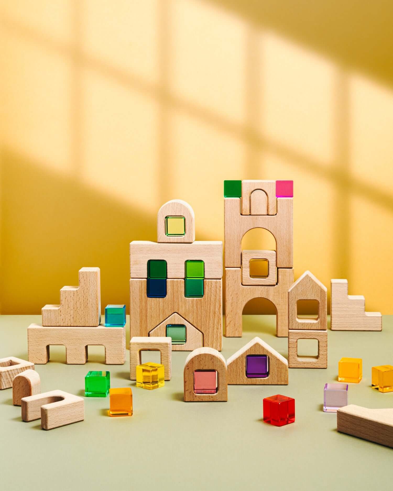 architectural wooden blocks castle building toy