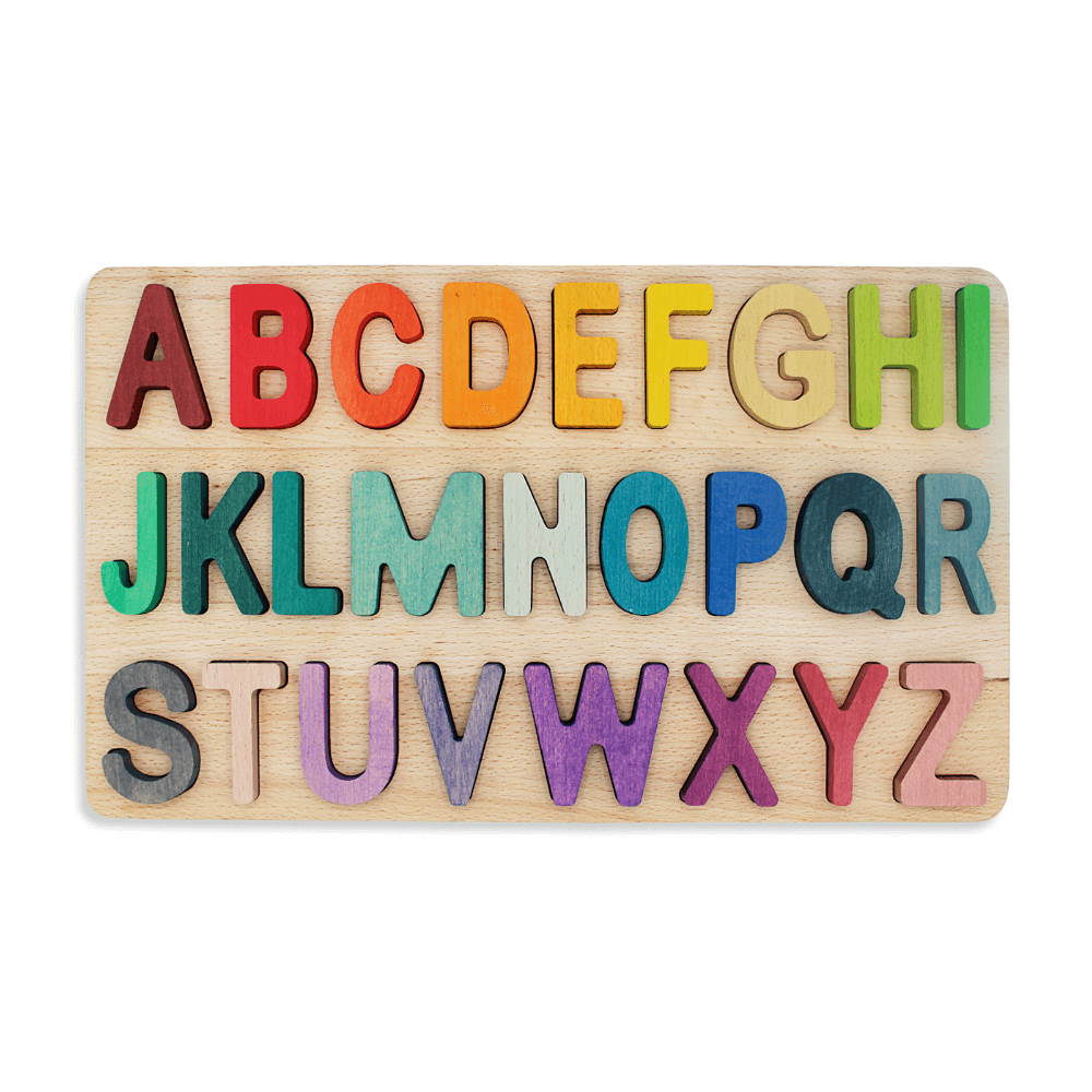 Alphabet Puzzle rainbow wooden alphabet board kids toys montessori toys