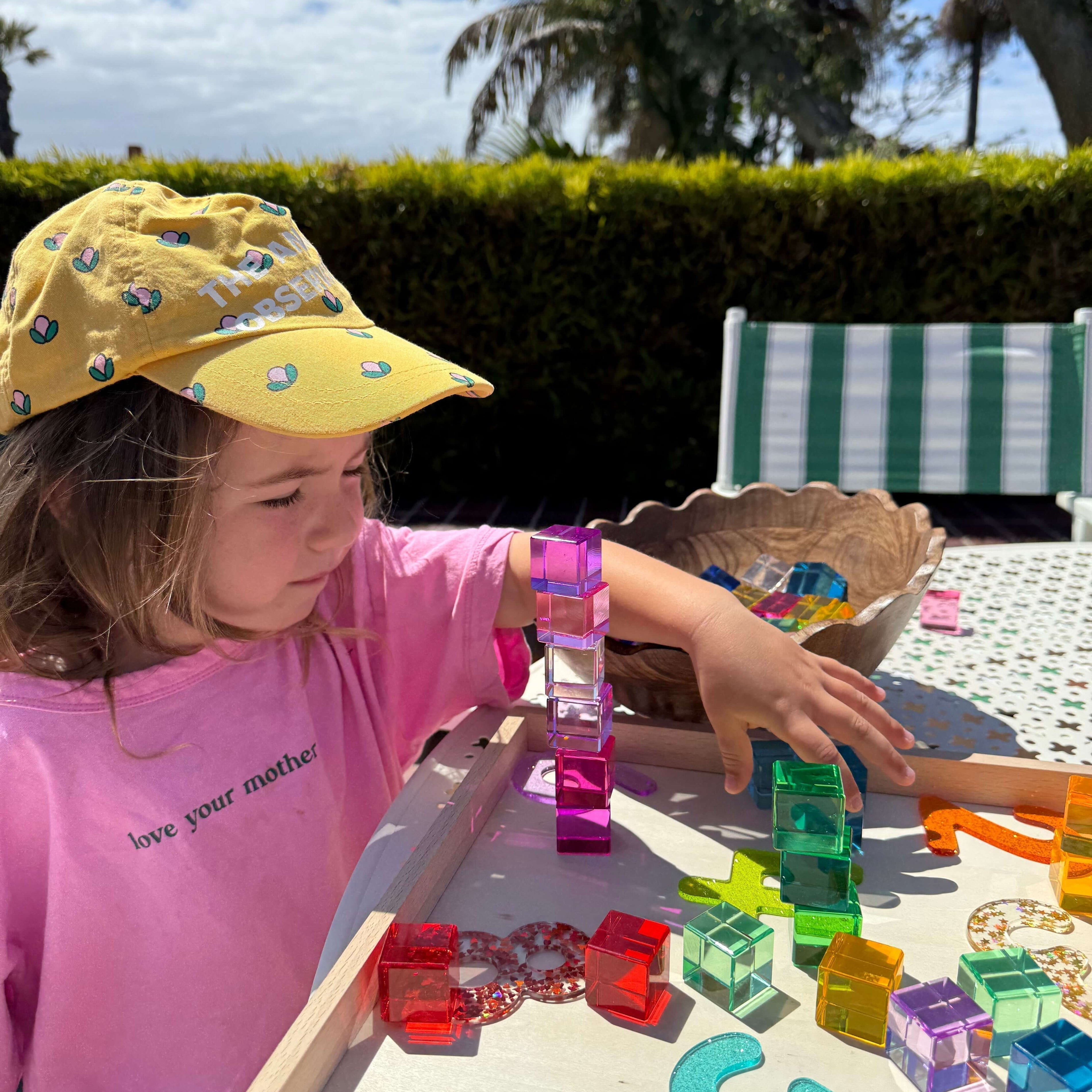 early math activities using acrylic blocks