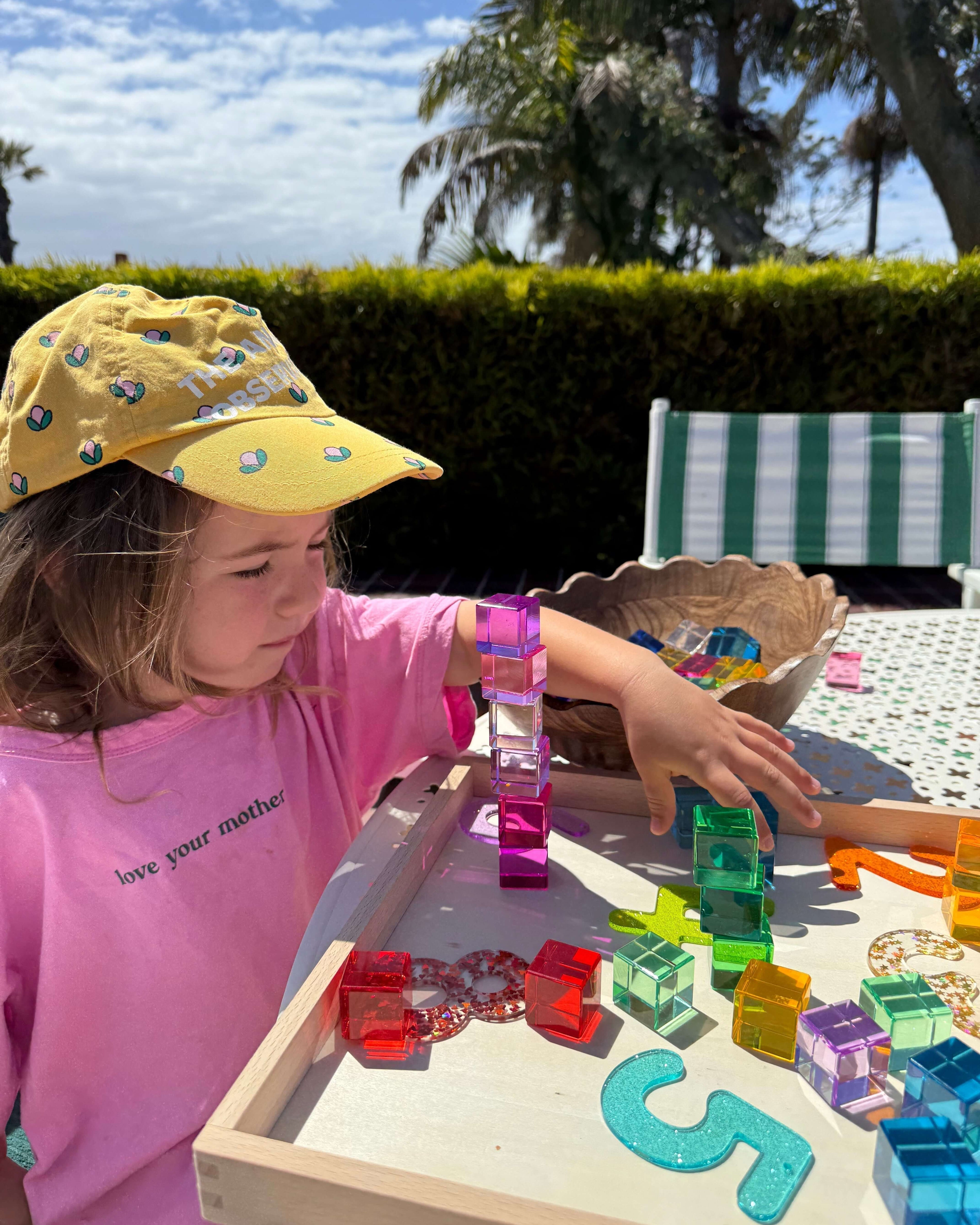 early math activities using acrylic blocks