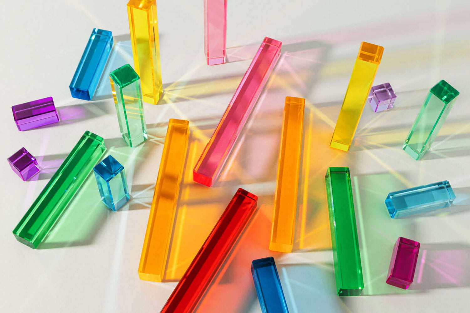 montessori-inspired toys acrylic translucent building blocks for sensory play and learning