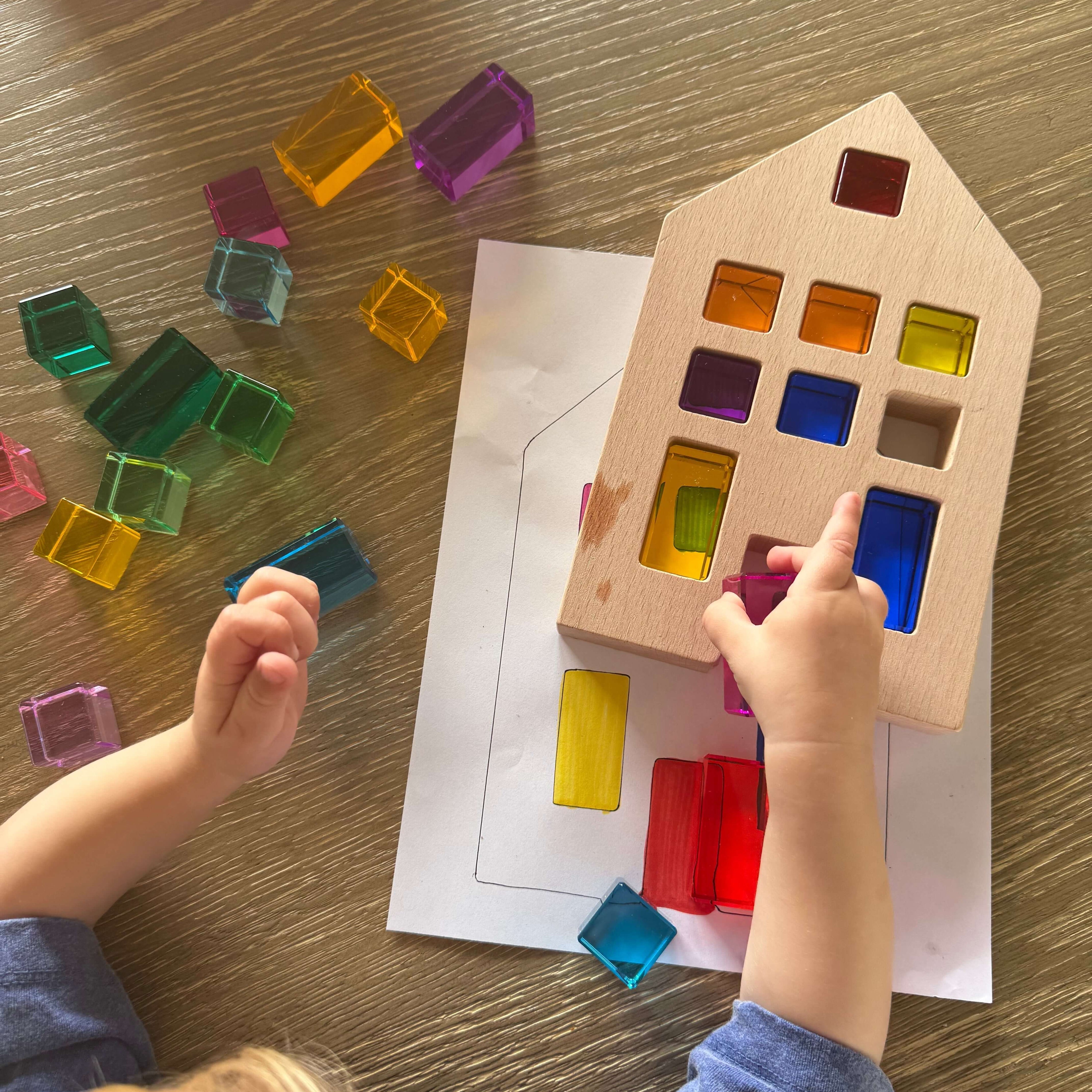 Shape & Color Matching Puzzle Activity with Riley Blocks (Spatial Learning Play) 