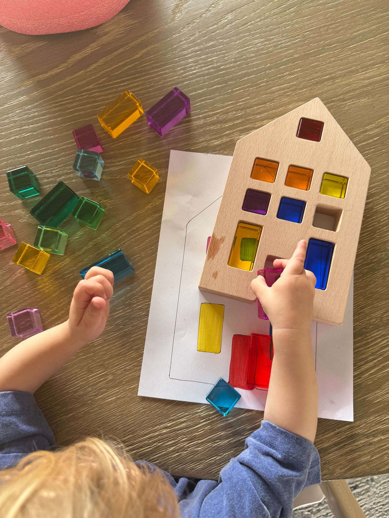 Shape and Color Matching Activity with Riley Blocks (Spatial Learning Play) 