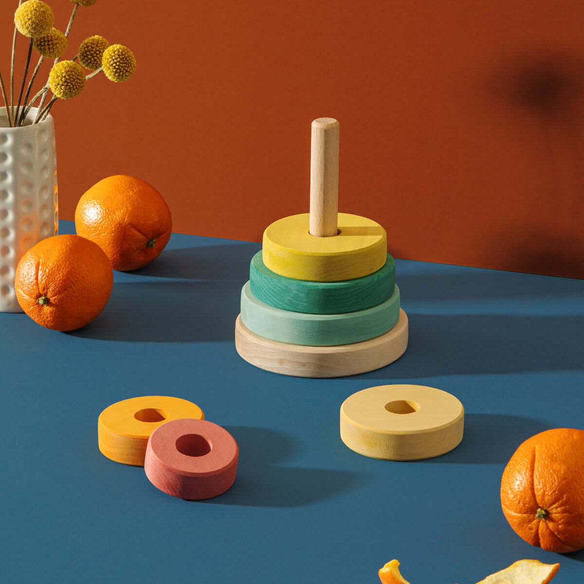 wooden stacking toy for independent play