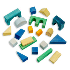 Alex Building Blocks wooden set with colorful arches, tunnels, pillars and geometric shapes for kids creative building play