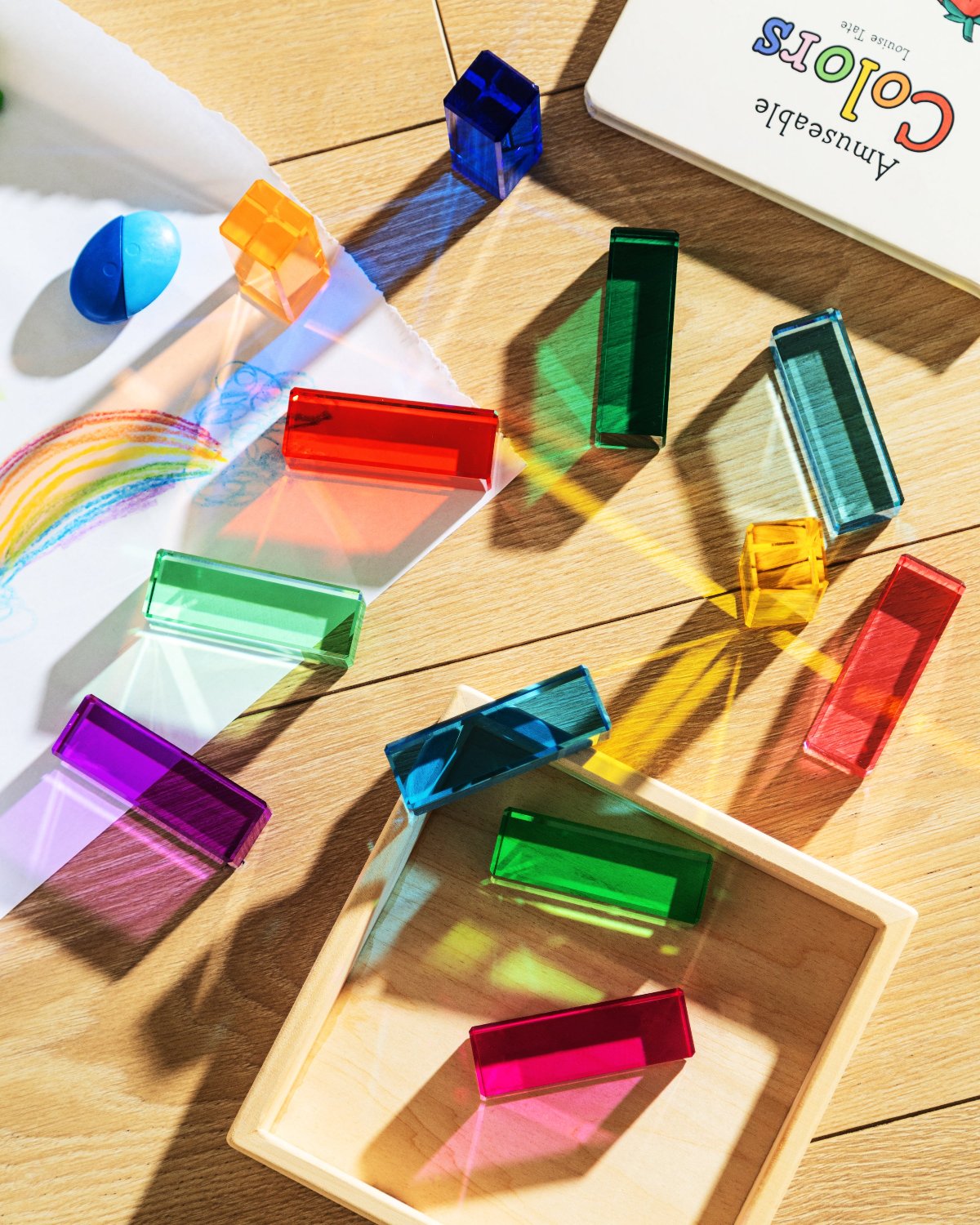 Rainbow sensory building blocks