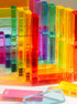 Colorful Illume Tower acrylic stacking blocks creating a vibrant sensory experience.