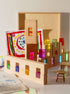 Fynn Set wooden building panels with colorful acrylic window inserts for creative play.