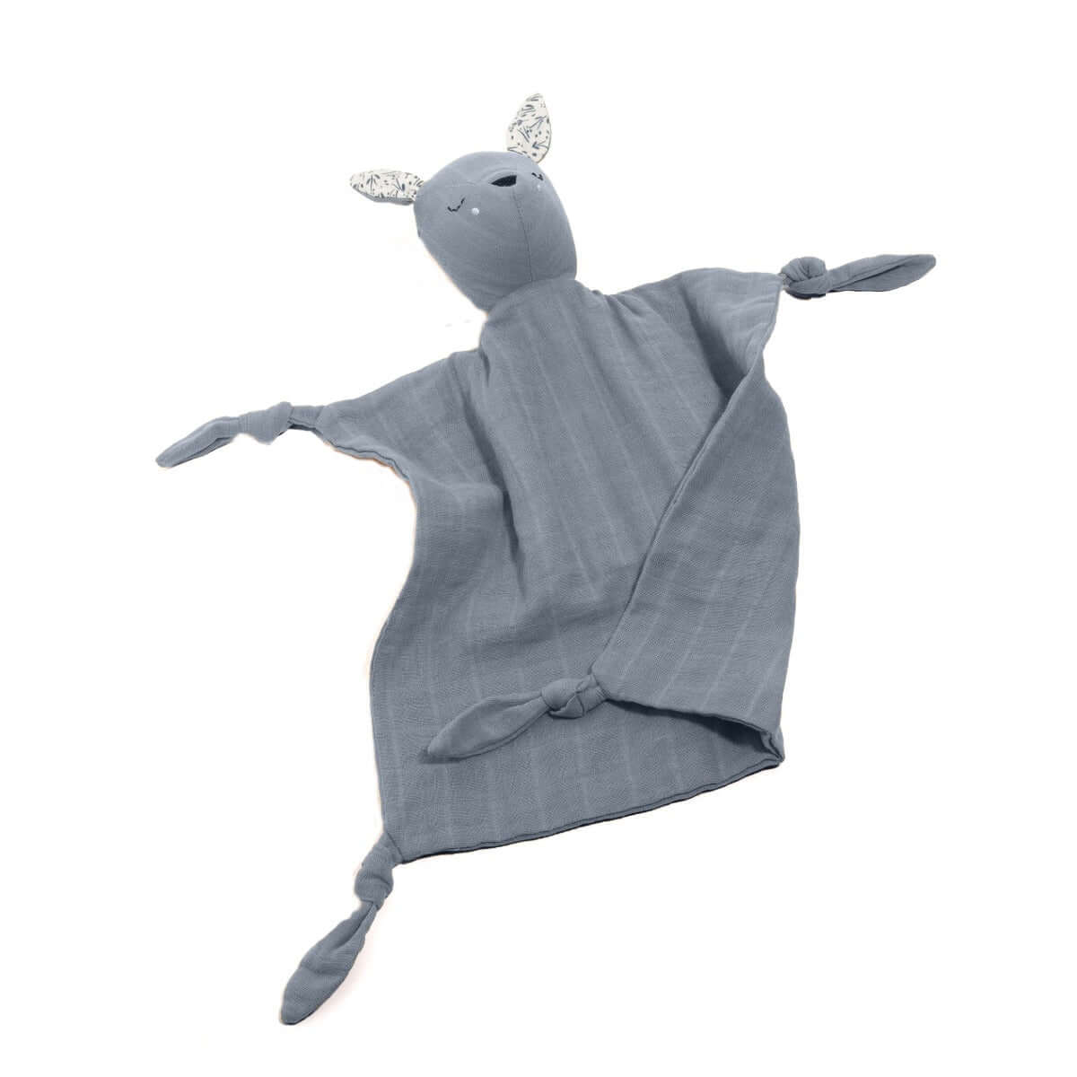 Pocket Pals organic cotton squirrel lovey comforter with tuck-in pouch and contrast fern print, soft baby security blanket