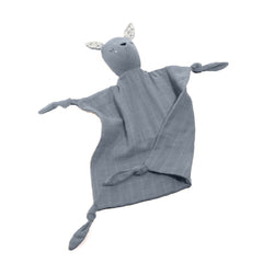 Pocket Pals organic cotton squirrel lovey comforter with tuck-in pouch and contrast fern print, soft baby security blanket
