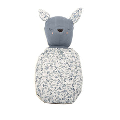 Pocket Pals organic cotton squirrel lovey comforter with fern contrast print pouch, soft baby comfort toy