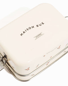 Luna Lunchbox eco-friendly stainless steel bento box with 3 sections, leak-proof compartments and Pomme print lid
