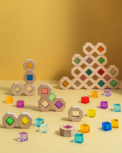 open ended wooden stacking blocks for kids