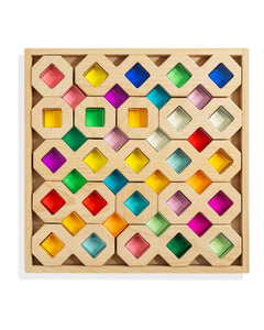 austin wooden stacking blocks honeycomb puzzle set