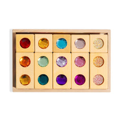 open ended wooden gem blocks stacking toy