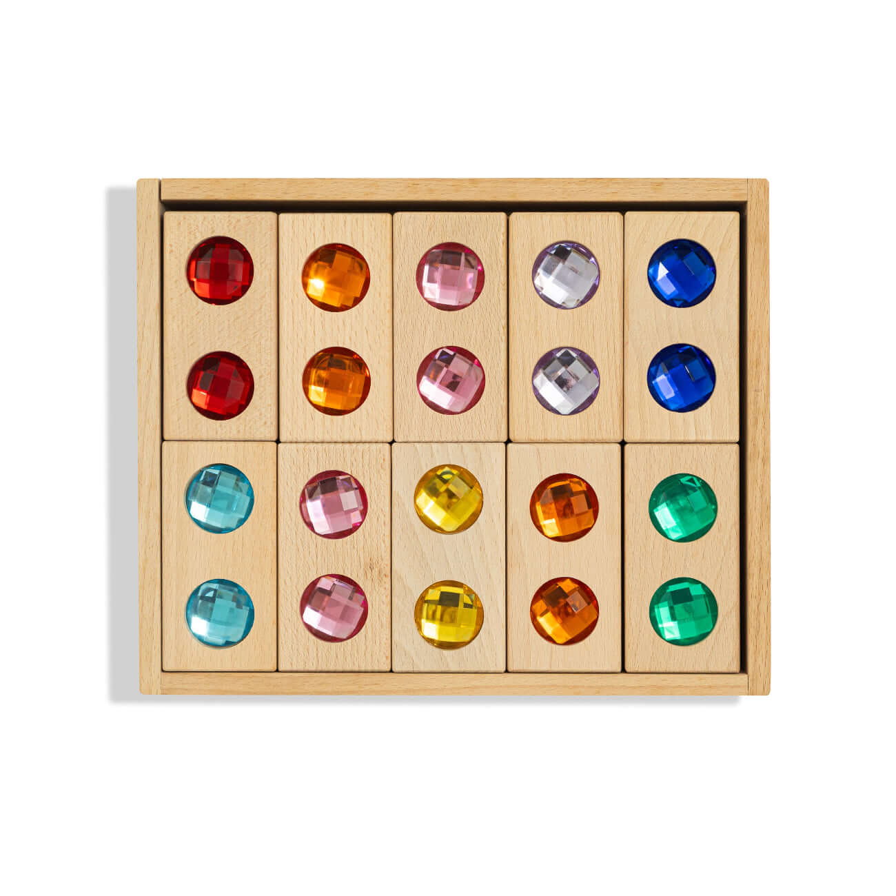 Maison Rue Hero Blocks - Montessori wooden toy blocks with colorful gems
