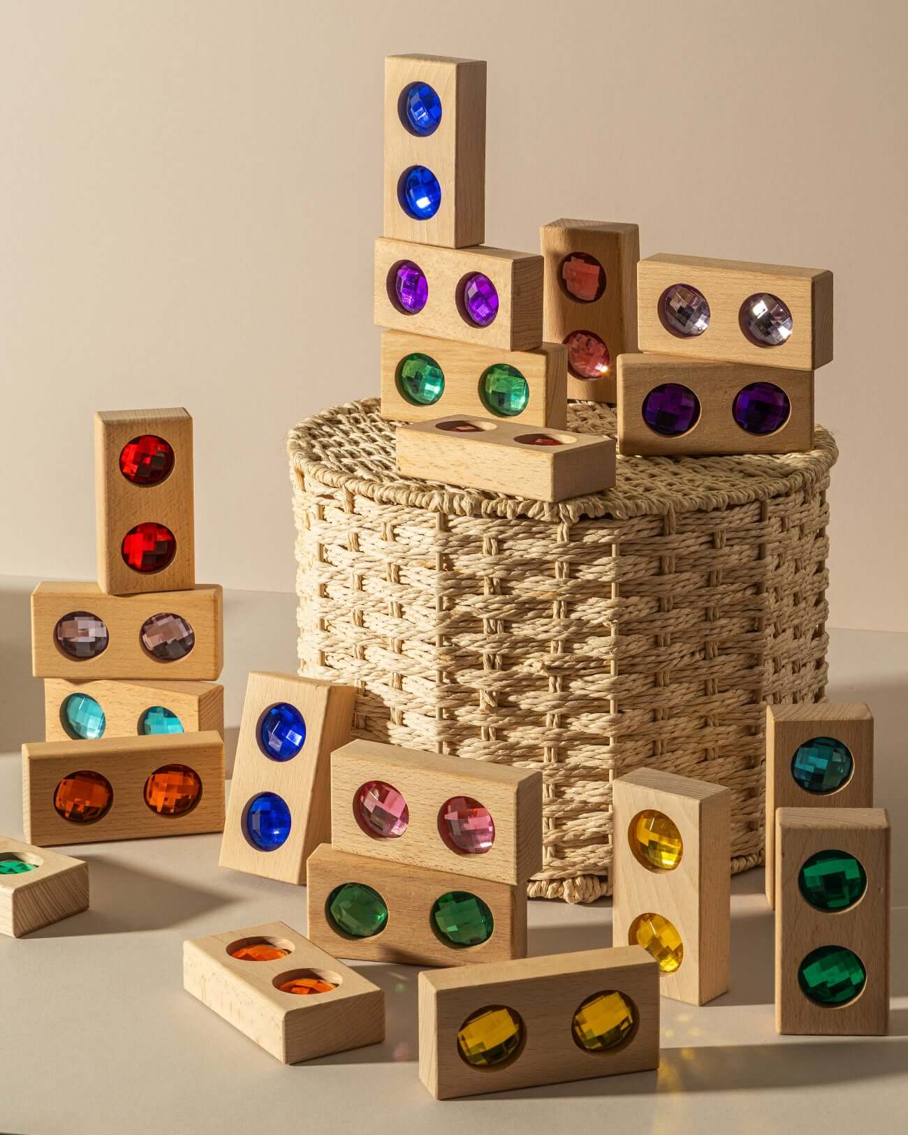 Gem-filled sensory blocks for toddlers – Montessori toy by Maison Rue