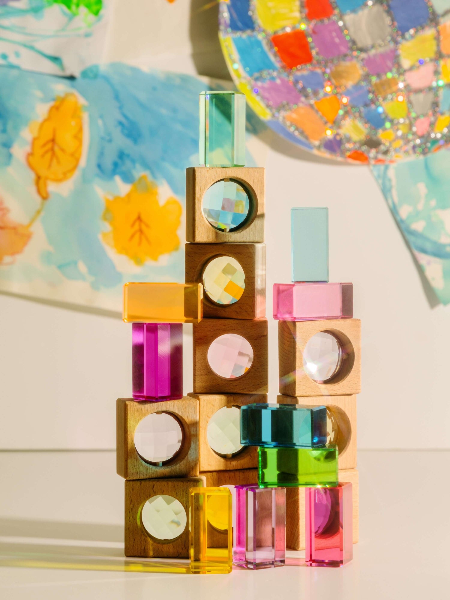 maison rue james blocks pastel colored acrylic and wooden toys