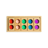 Juni Blocks - Rainbow Window Set with colorful acrylic inserts on wooden blocks for creative play.