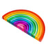 Lucid Rainbow acrylic stacking toy with 10 colorful translucent arches for imaginative play and creativity.