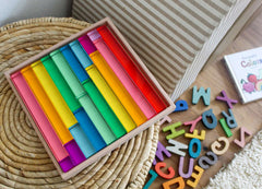 Millie Blocks translucent rainbow building blocks set for play-based learning, creativity, fine motor skills