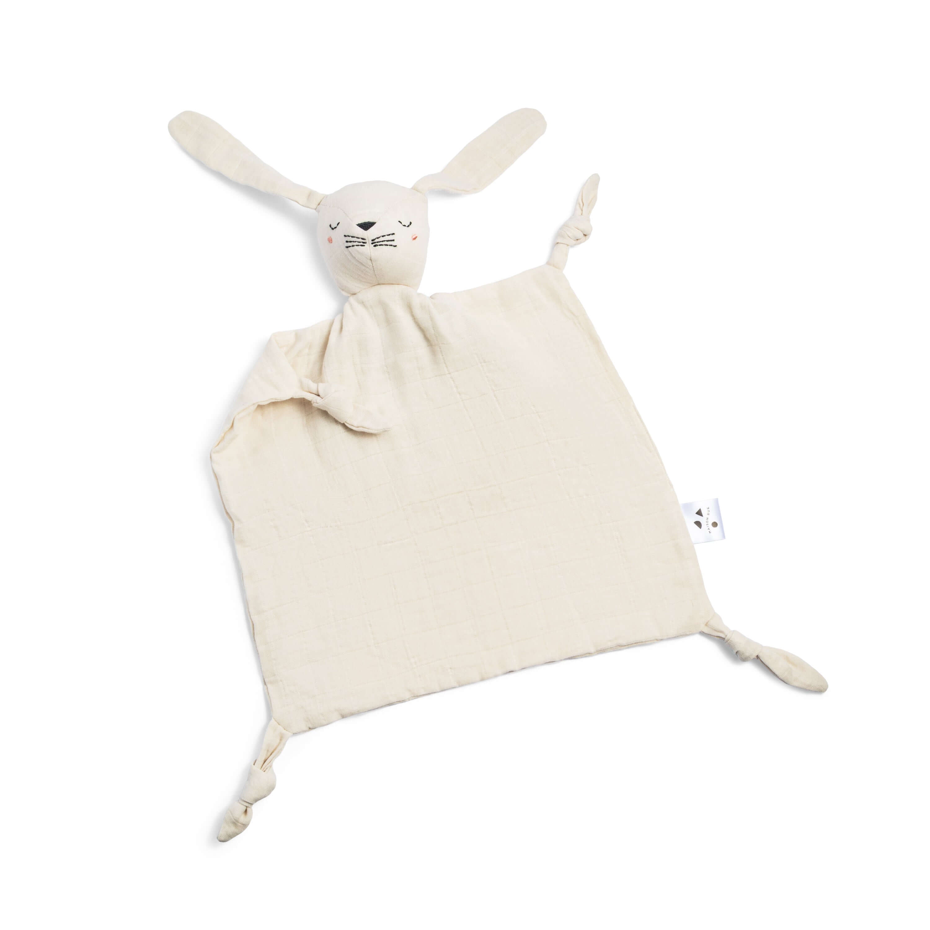 Cute Pocket Pals organic cotton bunny comforter for kids' adventures.