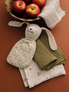 set of 3 printed organic cotton burp cloths 