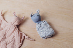 Pocket Pals organic cotton squirrel lovey comforter with fern print pouch, soft baby comforter gift