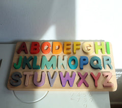 Alphabet Puzzle rainbow wooden blocks montessori toys open-ended blocks