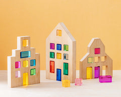 wooden city building blocks toy for creative play