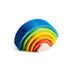 Small Wooden Rainbow handcrafted toy with vibrant colors for stacking and imaginative play.
