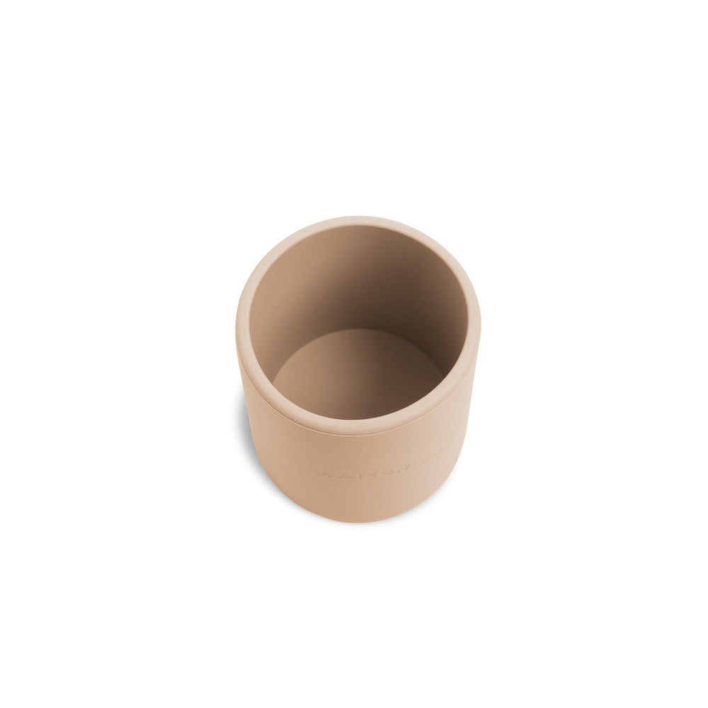 Bella Open Cup Latte Color Top View 100% Food-Grade Silicone